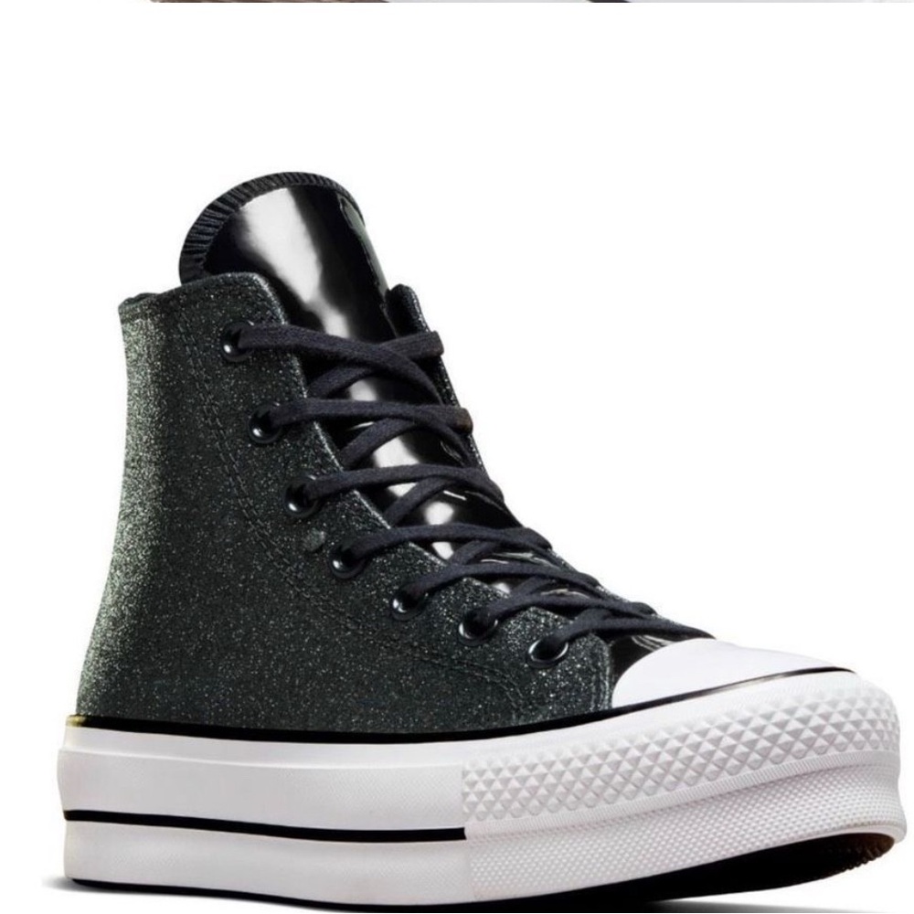 Black Glitter Platform Converse - image 3